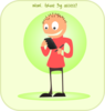 Man With Handheld Device Clip Art